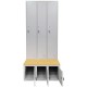 Vestiar metalic Premium 3+3 compartimente (3 usi imbracaminte + 3 usi incaltaminte) SI BANCUTA, 900x800x2156 mm (LxlxH), PLUS