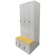 Vestiar metalic Premium 3+3 compartimente (3 usi imbracaminte + 3 usi incaltaminte) SI BANCUTA, 900x800x2156 mm (LxlxH), PLUS