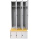 Vestiar metalic Premium 3+3 compartimente (3 usi imbracaminte + 3 usi incaltaminte) SI BANCUTA, 900x800x2156 mm (LxlxH), PLUS