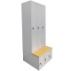Vestiar metalic Premium 3+3 compartimente (3 usi imbracaminte + 3 usi incaltaminte) SI BANCUTA, 900x800x2156 mm (LxlxH), PLUS