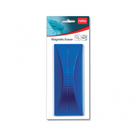Burete NOBO, pentru table, suprafete cu curatare uscata, magnetic, rezerva detasabila, albastru