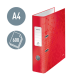 Biblioraft LEITZ 180 WOW, carton laminat, partial reciclat, FSC, A4, 80 mm, rosu