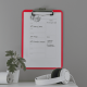 Clipboard LEITZ WOW, simplu, PS, A4, 100 coli, rosu