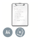 Clipboard LEITZ WOW, simplu, PS, A4, 100 coli, rosu