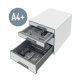 Cabinet cu sertare LEITZ WOW, 4 sertare, PS, reciclabil, A4, cu tavita organizare, alb-rosu