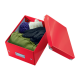 Cutie depozitare LEITZ WOW Click&Store, carton laminat, pliabila, cu capac, 22x16x28 cm, rosu