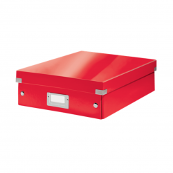 Cutie depozitare LEITZ WOW Click&Store Organizer, carton laminat, cu capac, 28x10x37 cm, rosu