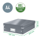 Cutie depozitare LEITZ WOW Click&Store Organizer, carton laminat, cu capac, 28x10x37 cm, rosu