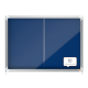 Avizier NOBO Premium Plus, interior, material textil, 8x A4, geam glisant si cheie, albastru