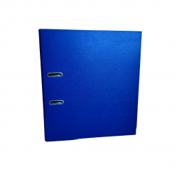 Biblioraft A4, plastifiat PP/paper, margine metalica, 75 mm, Optima Budget - bleumarin