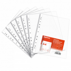 Folie protectie pentru documente A4, 40 microni, 100 folii/set, Optima - cristal