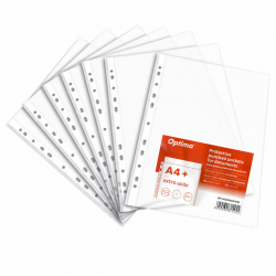 Folie protectie pentru documente A4, 60 microni, 100 folii/set, Optima Extra Wide - transparent
