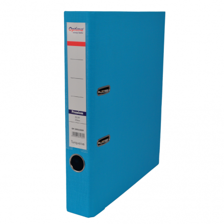 Biblioraft A4, plastifiat PP/PP, margine metalica, 50 mm, Optima Premium - turqoise