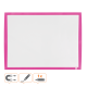 Tabla NOBO Joy, plastic, 43x58.5 cm, magnetica, include marker, burete si magneti, alb, rama roz