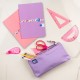 PENAR OXFORD 2 ZIP FLORAL PASTEL, TIP ETUI DUBLU, 2 FERMOARE, CULOARE LILA