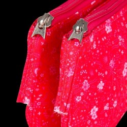 PENAR OXFORD 2 ZIP FLORAL, TIP ETUI DUBLU, 2 FERMOARE, CULOARE ROZ INCHIS