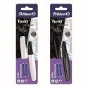 STILOU TWIST STRUCTURE PENITA M, GRIP ERGONOMIC, AMBIDEXTRU, 2 REZERVE ALBASTRE INCLUSE, 2 CULORI ALB/NEGRU, BLISTER