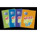 CAIET OXFORD NEVER GIVE UP, A5, 80 FILE, HARTIE OPTIK 90G/MP, COPERTA SOFT TOUCH, SPIRA DUBLA, DIVERSE CULORI, PATRATELE