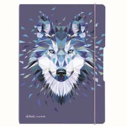CAIET MY.BOOK FLEX A4 2X40F DICTANDO+PATRATELE MOTIV WILD ANIMALS WOLF
