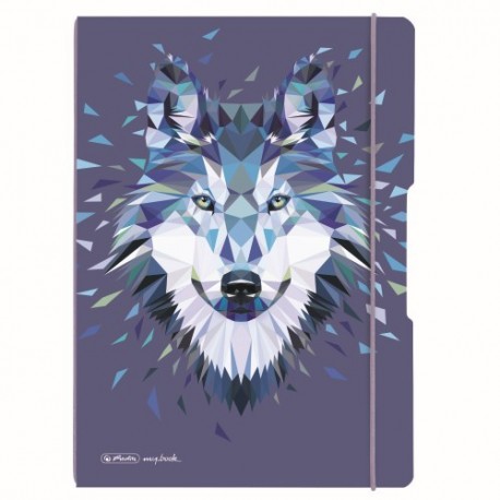 CAIET MY.BOOK FLEX A4 2X40F DICTANDO+PATRATELE MOTIV WILD ANIMALS WOLF