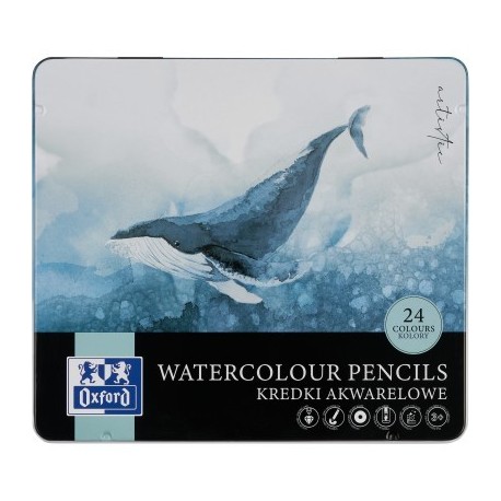 CREIOANE COLORATE OXFORD WATERCOLOUR, SET 24 CULORI, IN CUTIE METAL, COLECTIA ARTISTIC