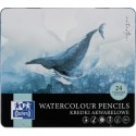 CREIOANE COLORATE OXFORD WATERCOLOUR, SET 24 CULORI, IN CUTIE METAL, COLECTIA ARTISTIC