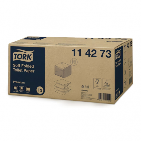 Hartie igienica Tork Soft pliata, 2 straturi, 252 foi/pachet - 30 pachete/bax