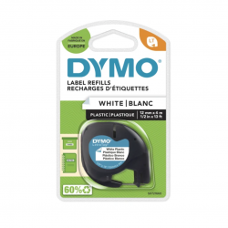 Banda Dymo ( 12mm x 4 mm ), text: negru/ fond: alb (91221)