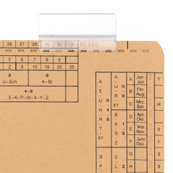 PORTETICHETE DOSAR SUSPENDAT ELBA, 13X50MM, PVC TRANSPARENT, SET 72 BUCATI