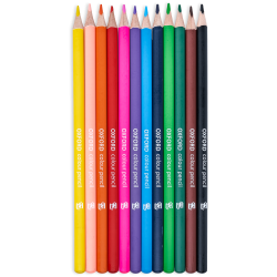 CREIOANE COLORATE OXFORD, VARF 3MM, TRIUNGHIULARE, SET 12 + ASCUTITOARE, IN CUTIE DE CARTON