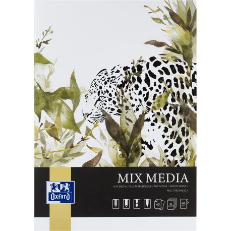 BLOC DESEN OXFORD MIX MEDIA A3, 25 FILE, HARTIE 225 G/MP, FSCÂ® MIX70%, COLECTIA ARTISTIC