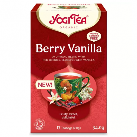 Ceai bio cu Fructe de Padure si Vanilie, 17 pliculete a 2g,34,0g Yogi Tea