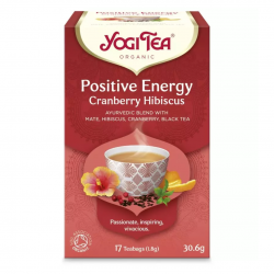 Ceai bio Energie Pozitiva Merisor si Hibiscus, 17 pliculete a 30.6 g Yogi Tea