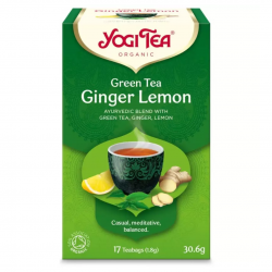 Ceai bio Verde, Ghimbir si Lamaie, 17 pliculete a 30.6 g Yogi Tea