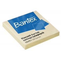 BLOC NOTITE ADEZIVE BANTEX POST IT, 75X75MM, 100 FILE, CULOARE GALBEN