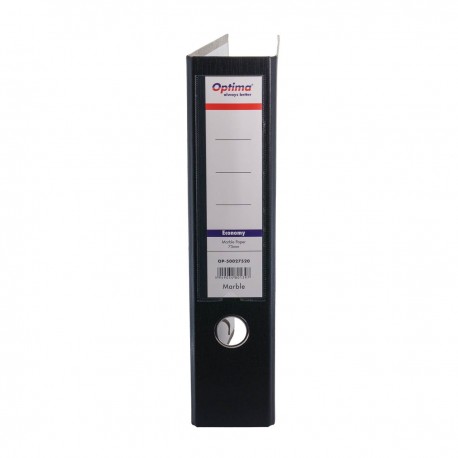 Biblioraft A4, margine metalica, 75mm, Optima Economy - marmorat