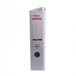Biblioraft A4, plastifiat PP/PP, margine metalica, 75 mm, Optima Premium - alb