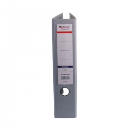 Biblioraft A4, plastifiat PP/PP, margine metalica, 75 mm, Optima Premium - gri