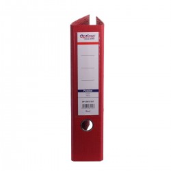 Biblioraft A4, plastifiat PP/PP, margine metalica, 75 mm, Optima Premium - rosu