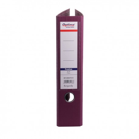 Biblioraft A4, plastifiat PP/PP, margine metalica, 75 mm, Optima Premium - visiniu