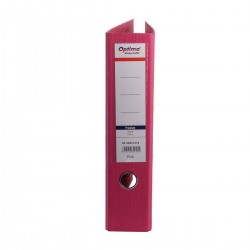 Biblioraft A4, plastifiat PP/PP, margine metalica, 75 mm, Optima Premium - pink