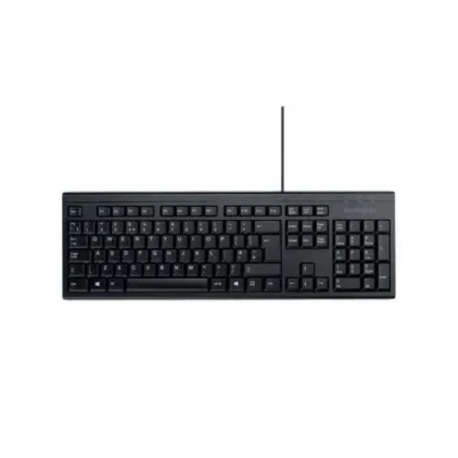Tastatura Kensington EQ KB100, cu fir de 150 cm, plastic partial reciclat, negru