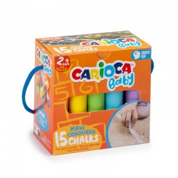 Creta colorata, 15 culori/cutie, CARIOCA Baby Maxi