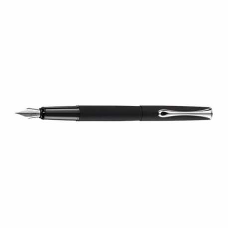 Stilou DIPLOMAT Esteem, cu penita F, din otel inoxidabil - black Barley