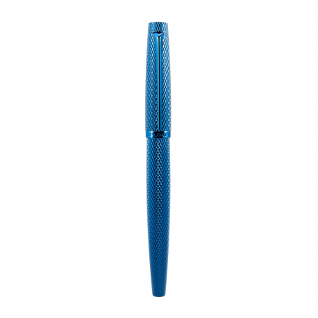 Stilou DIPLOMAT Viper, cu penita F/M, din otel inoxidabil - blue guilloche