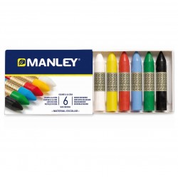 Creioane cerate, cutie carton, 10 culori/cutie - Manley