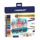 Set creioane colorate-Manley, culori asortate, ascutitoare+radiera incluse, 23 culori/set