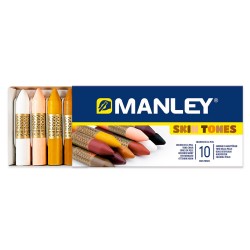 Creioane cerate, cutie carton, tonuri neutre, 10 culori/set - Manley Skin Tones