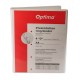 Caiet mecanic cu buzunar, plastifiat PP, 4 inele in "D", 25 mm, cotor 40mm, Optima - alb