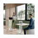 Birou ergonomic LEITZ Ergo, pneumatic, ajustabil pe inaltime, pentru pozitia sezut/ in picioare, alb